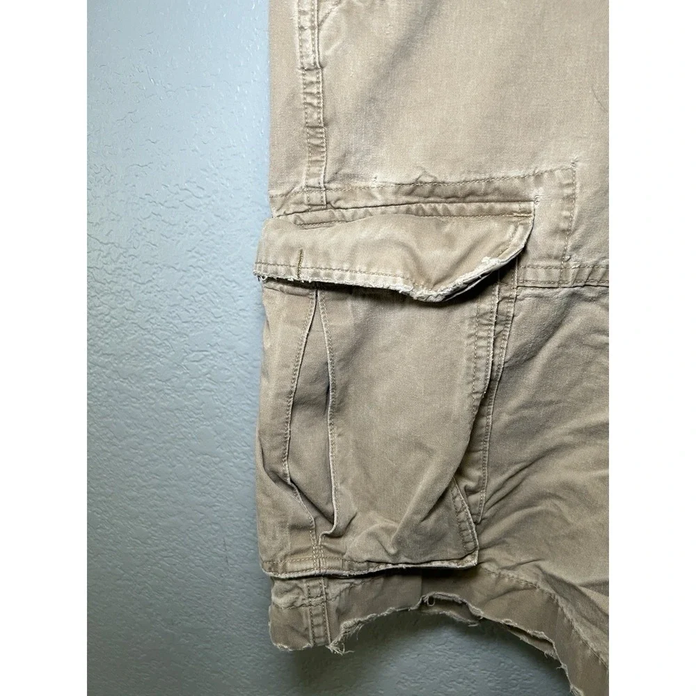 Polo Jeans Co. Ralph Lauren Cargo Shorts Mens 36 Khaki VTG Y2K Jet Lag Hole Prep